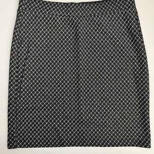 LOFT Black and White Pencil Skirt Knee-Length